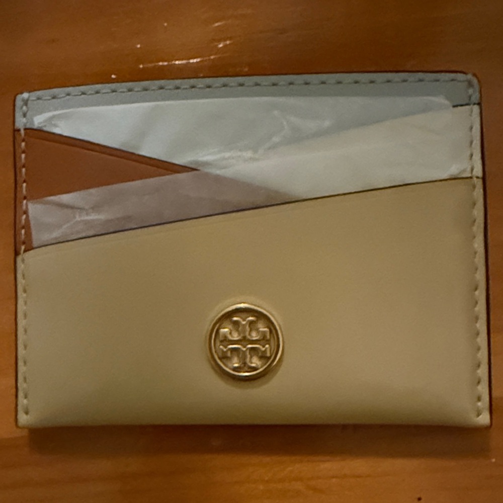Tory Burch Multicolor Card Holder with Gold Logo - Robinson Patchwork Card Case